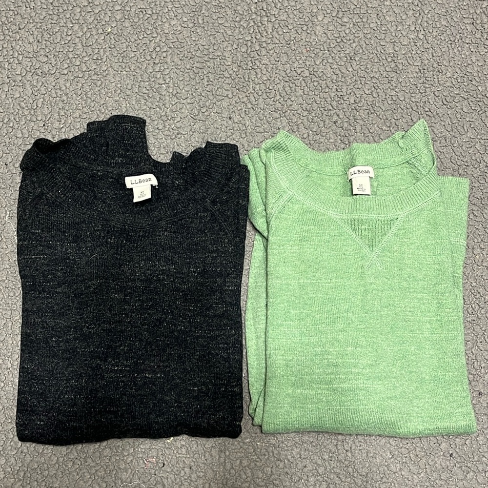 L.L. Bean Black and Green Sweaters